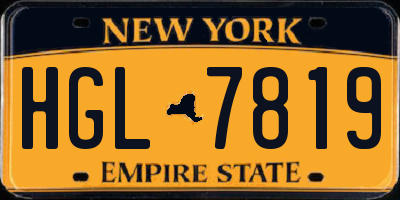NY license plate HGL7819