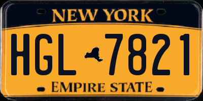 NY license plate HGL7821