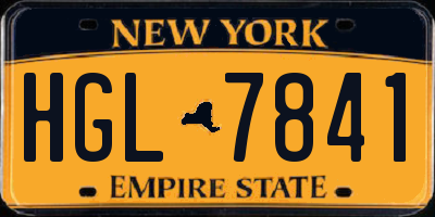 NY license plate HGL7841