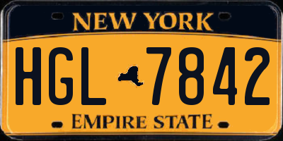 NY license plate HGL7842