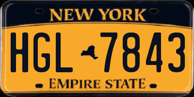 NY license plate HGL7843