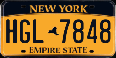 NY license plate HGL7848