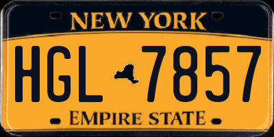 NY license plate HGL7857