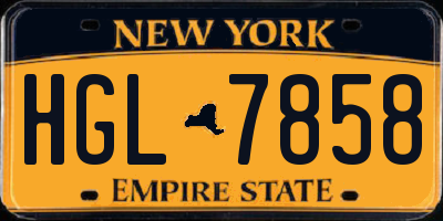 NY license plate HGL7858
