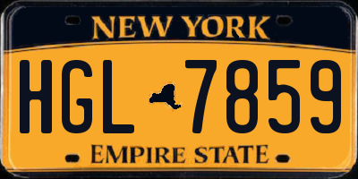 NY license plate HGL7859