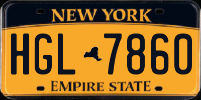 NY license plate HGL7860