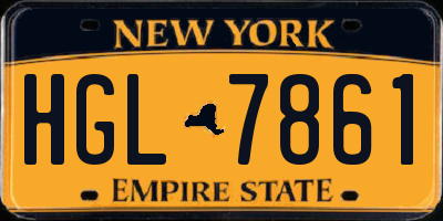 NY license plate HGL7861