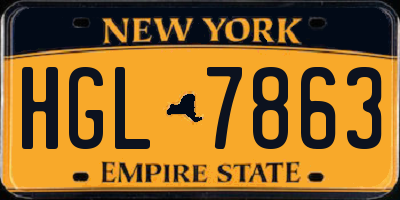 NY license plate HGL7863