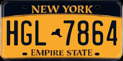 NY license plate HGL7864