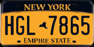 NY license plate HGL7865