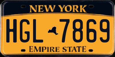 NY license plate HGL7869