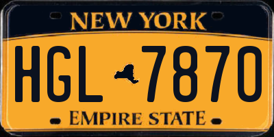 NY license plate HGL7870