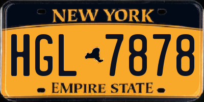 NY license plate HGL7878