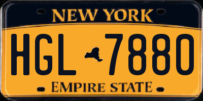 NY license plate HGL7880