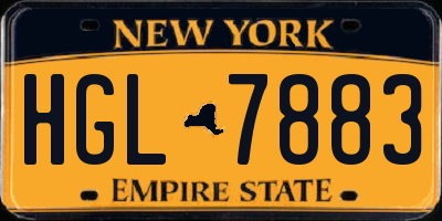 NY license plate HGL7883
