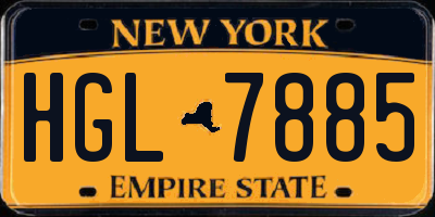 NY license plate HGL7885