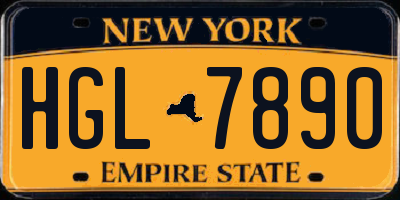 NY license plate HGL7890