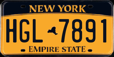 NY license plate HGL7891