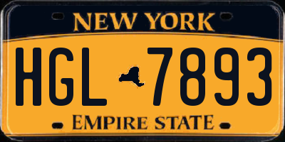 NY license plate HGL7893
