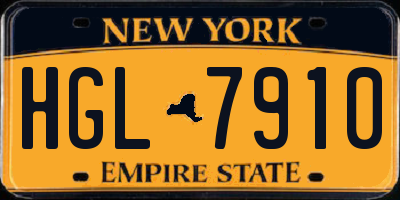 NY license plate HGL7910