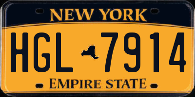 NY license plate HGL7914