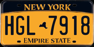 NY license plate HGL7918
