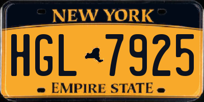NY license plate HGL7925