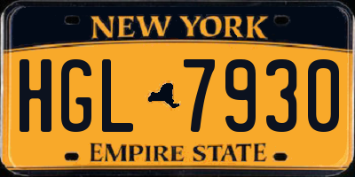 NY license plate HGL7930