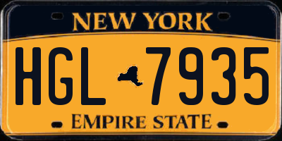 NY license plate HGL7935