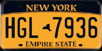 NY license plate HGL7936