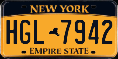 NY license plate HGL7942