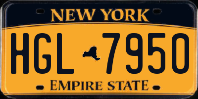 NY license plate HGL7950