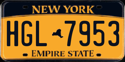 NY license plate HGL7953