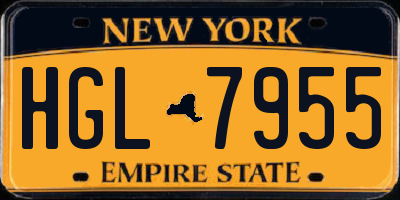 NY license plate HGL7955