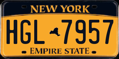 NY license plate HGL7957