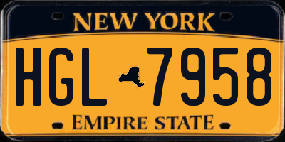 NY license plate HGL7958
