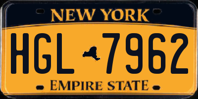 NY license plate HGL7962