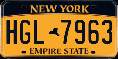 NY license plate HGL7963