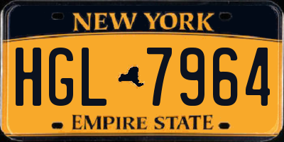 NY license plate HGL7964