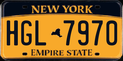 NY license plate HGL7970