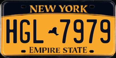 NY license plate HGL7979