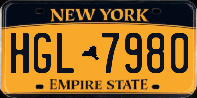 NY license plate HGL7980