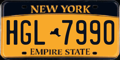 NY license plate HGL7990