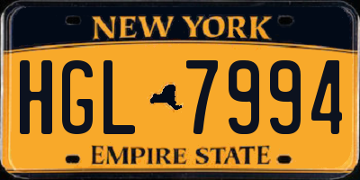 NY license plate HGL7994