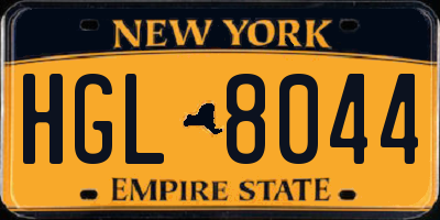 NY license plate HGL8044