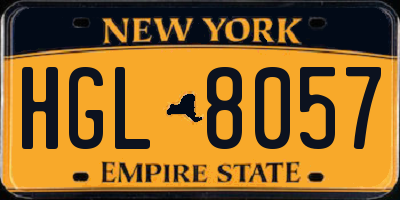 NY license plate HGL8057