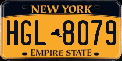 NY license plate HGL8079