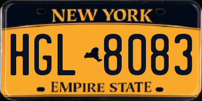 NY license plate HGL8083