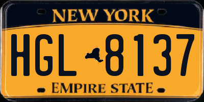 NY license plate HGL8137