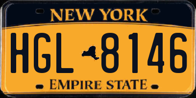 NY license plate HGL8146